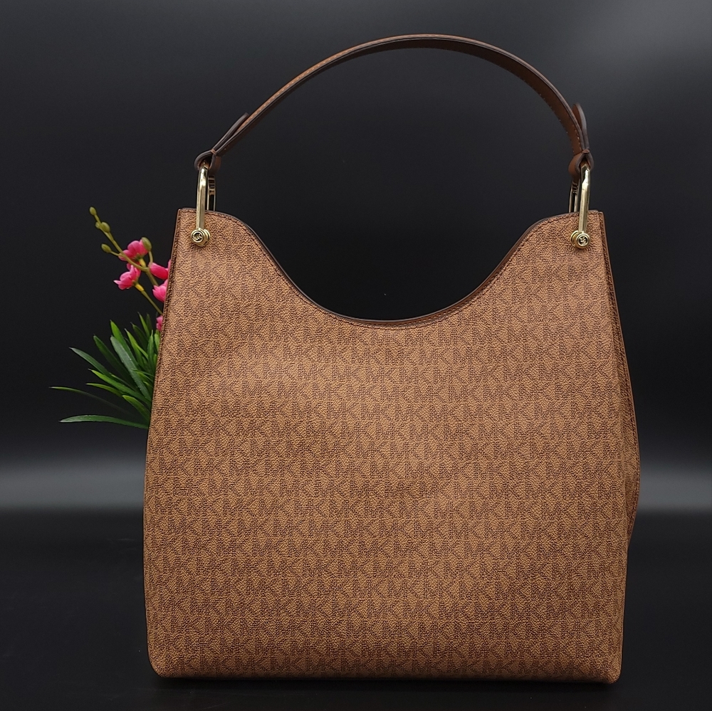 Michael Kors Joan Logo LG Shoulder Bag Brown - Picture 3 of 8